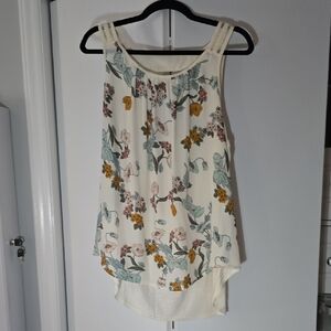 Maurices Floral Print Tank Top - Cream and Multicolor